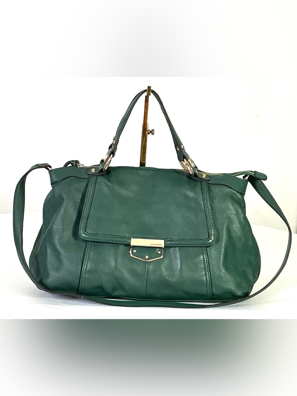 NWOT-B Makowsky-forest green soft, supple, leather top handle/shoulder bag